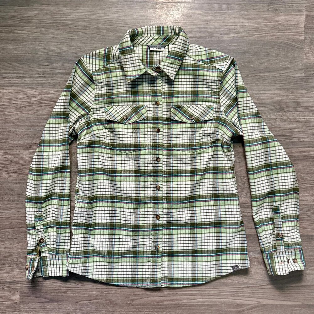 L.L. Bean Women's Scotch Plaid Flannel Shirt - Green